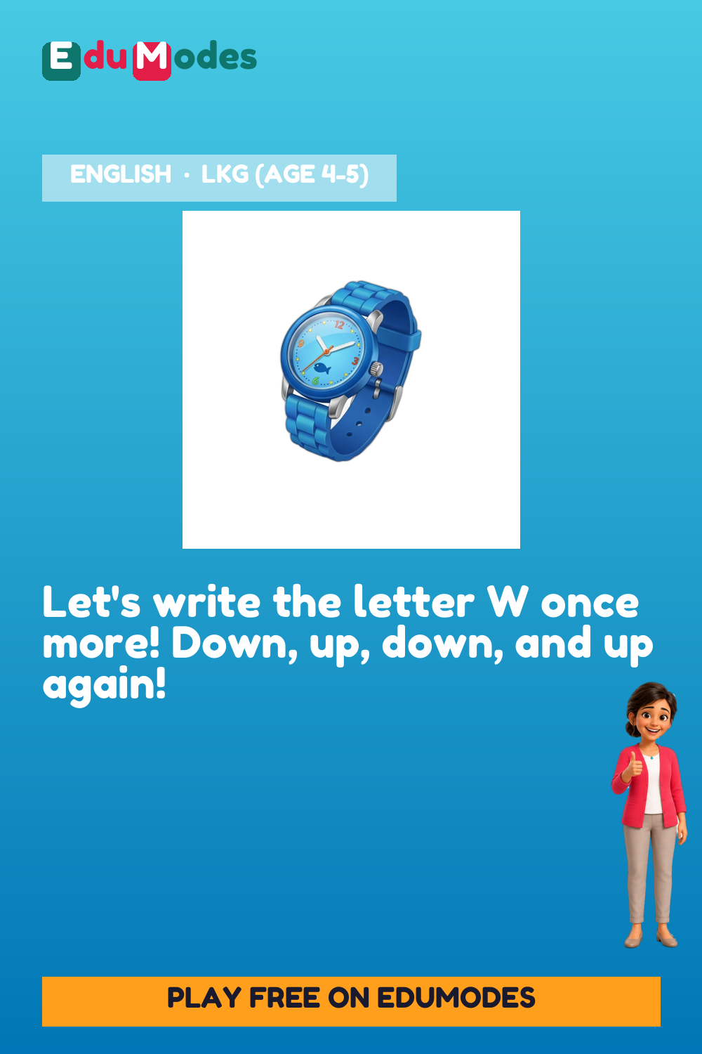 Trace the Letter W Again - Interactive Learning Game Preview
