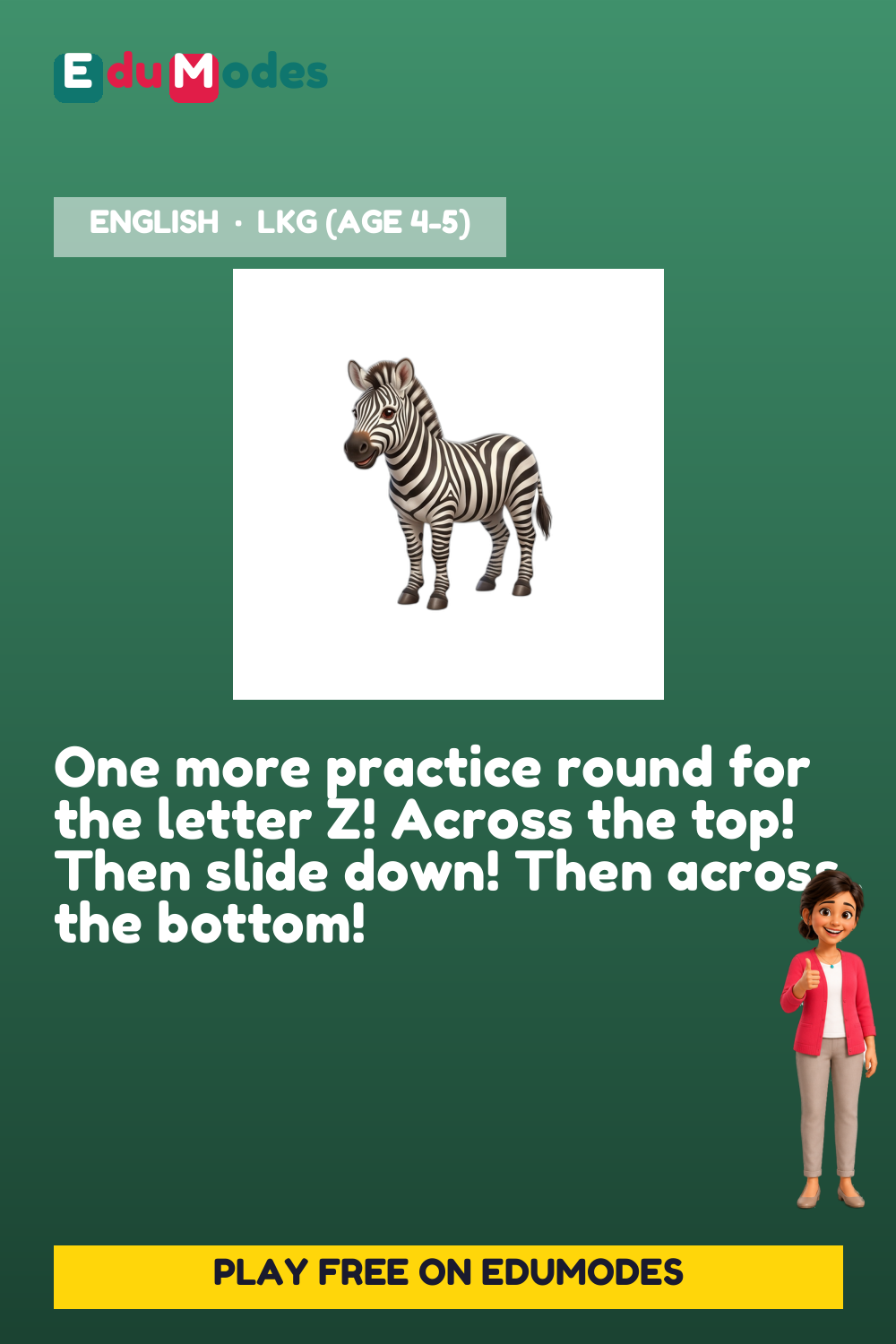Trace the Letter Z Again - Interactive Learning Game Preview