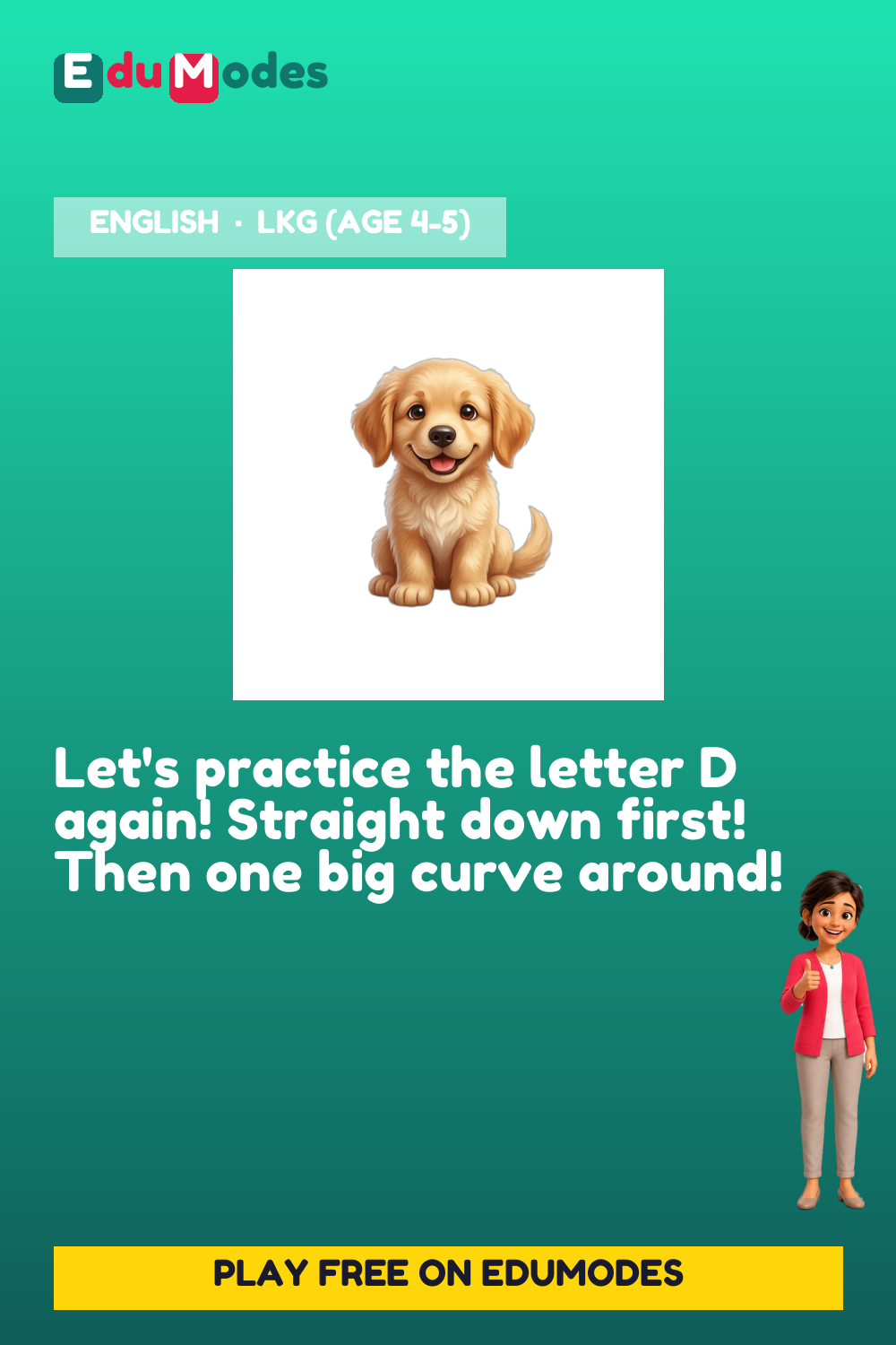 Trace the Letter D Again - Interactive Learning Game Preview