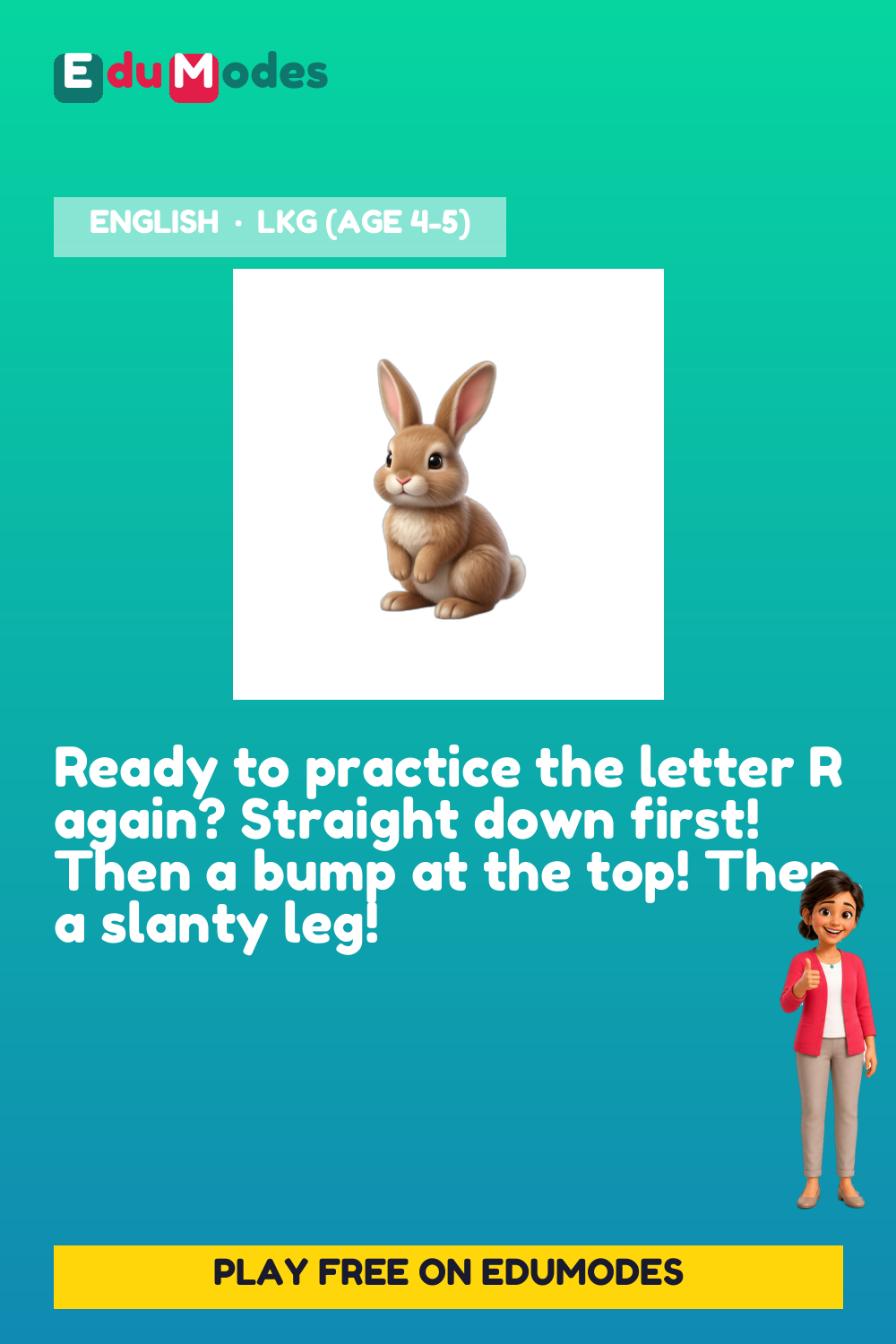Trace the Letter R Again - Interactive Learning Game Preview