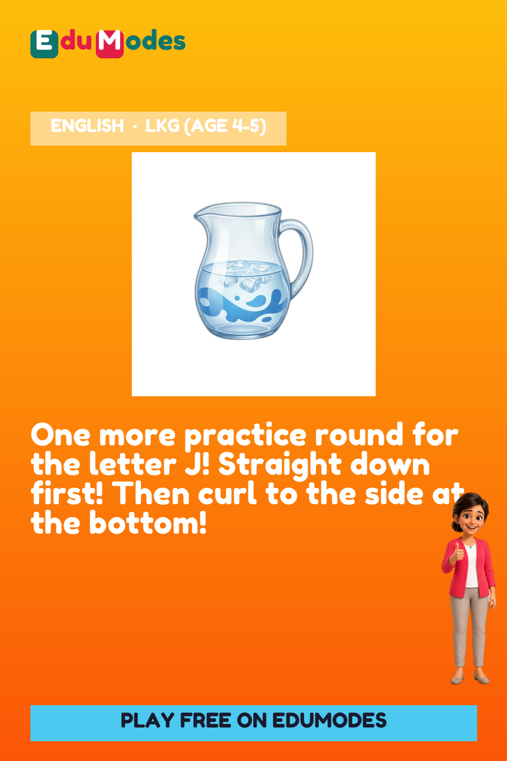 Trace the Letter J Again - Interactive Learning Game Preview