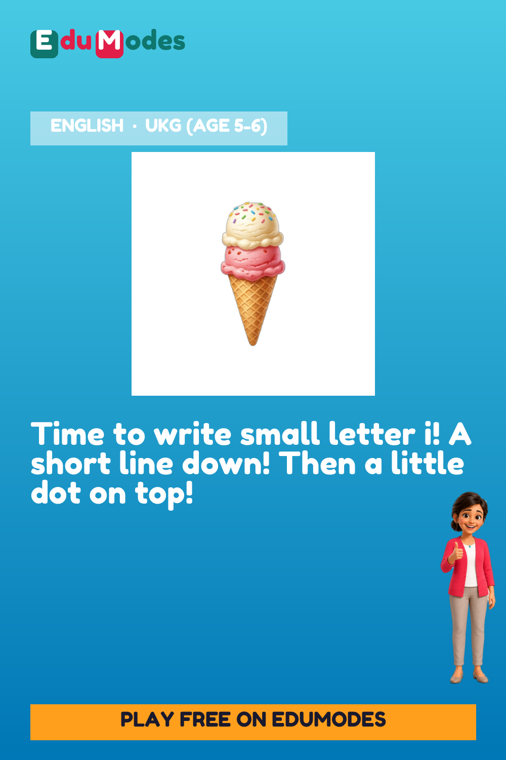 Trace the Small Letter i - Interactive Learning Game Preview