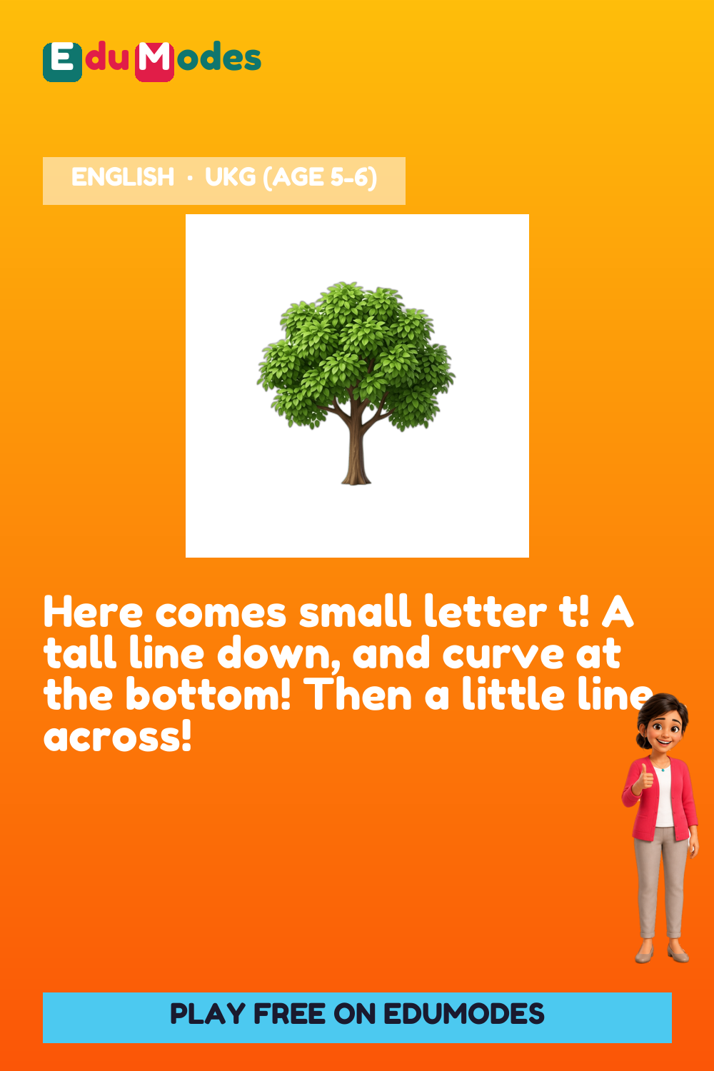Trace the Small Letter t - Interactive Learning Game Preview