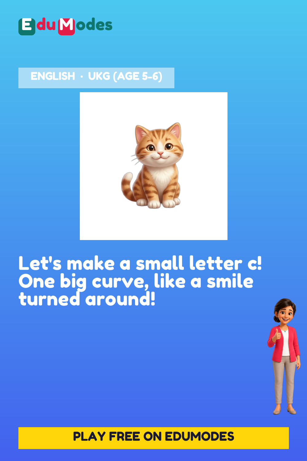 Trace the Small Letter c - Interactive Learning Game Preview