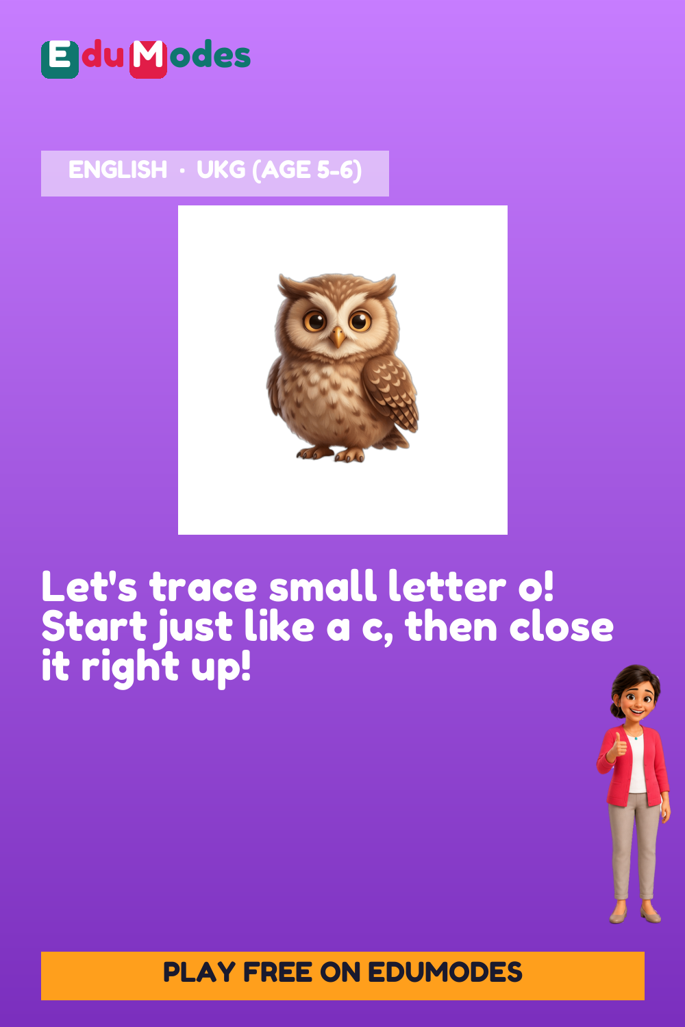 Trace the Small Letter o - Interactive Learning Game Preview