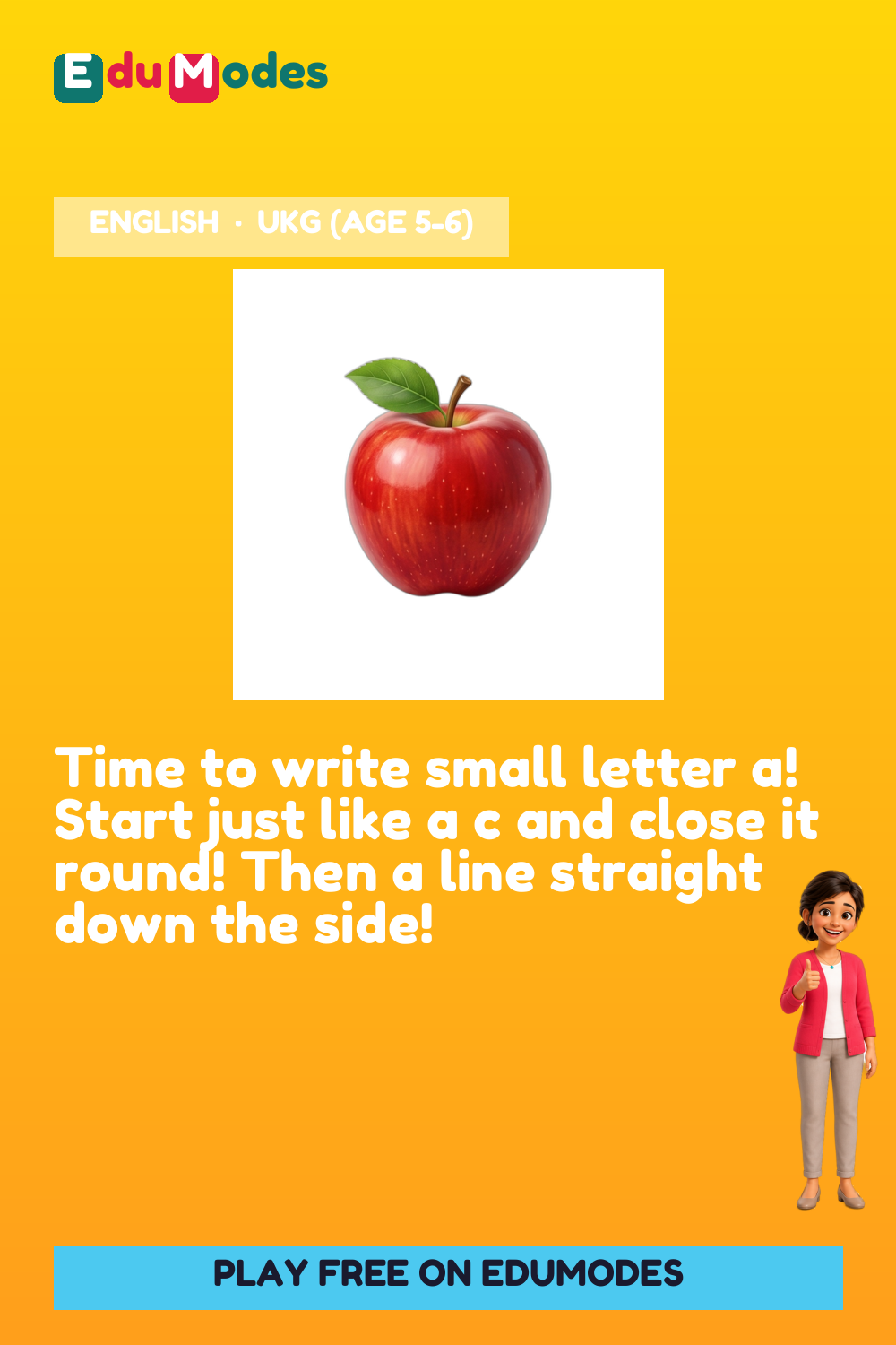 Trace the Small Letter a - Interactive Learning Game Preview