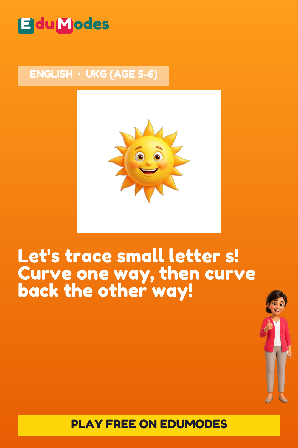 Trace the Small Letter s - Interactive Learning Game Preview