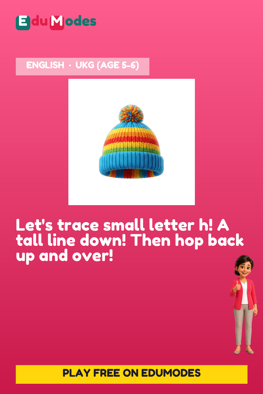 Trace the Small Letter h - Interactive Learning Game Preview