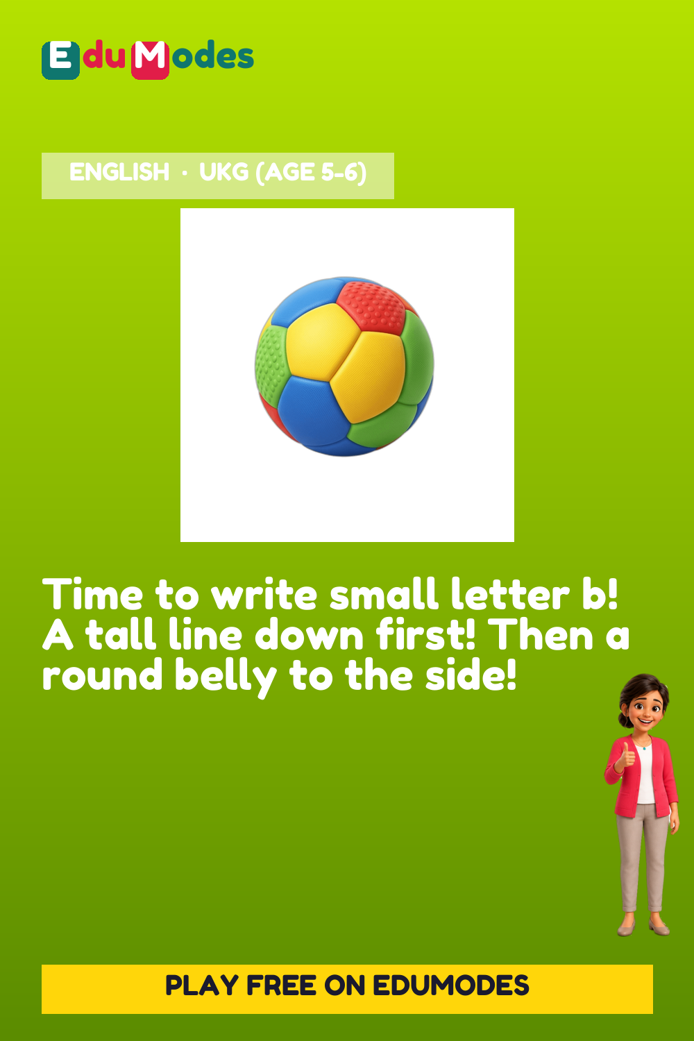 Trace the Small Letter b - Interactive Learning Game Preview