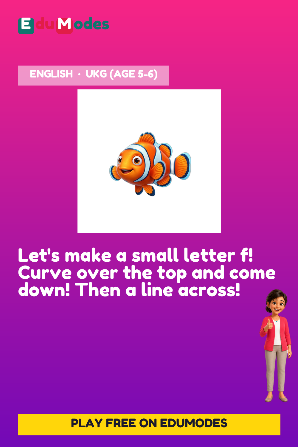 Trace the Small Letter f - Interactive Learning Game Preview