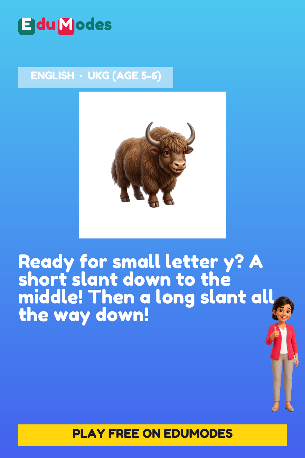 Trace the Small Letter y - Interactive Learning Game Preview