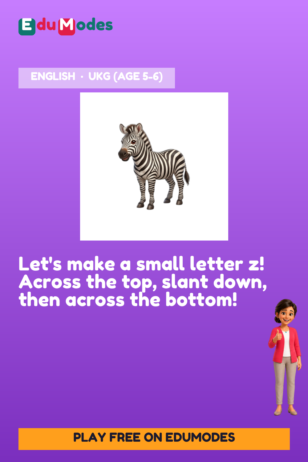 Trace the Small Letter z - Interactive Learning Game Preview