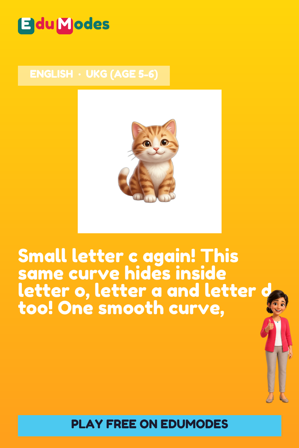 Trace the Small Letter c Again - Interactive Learning Game Preview