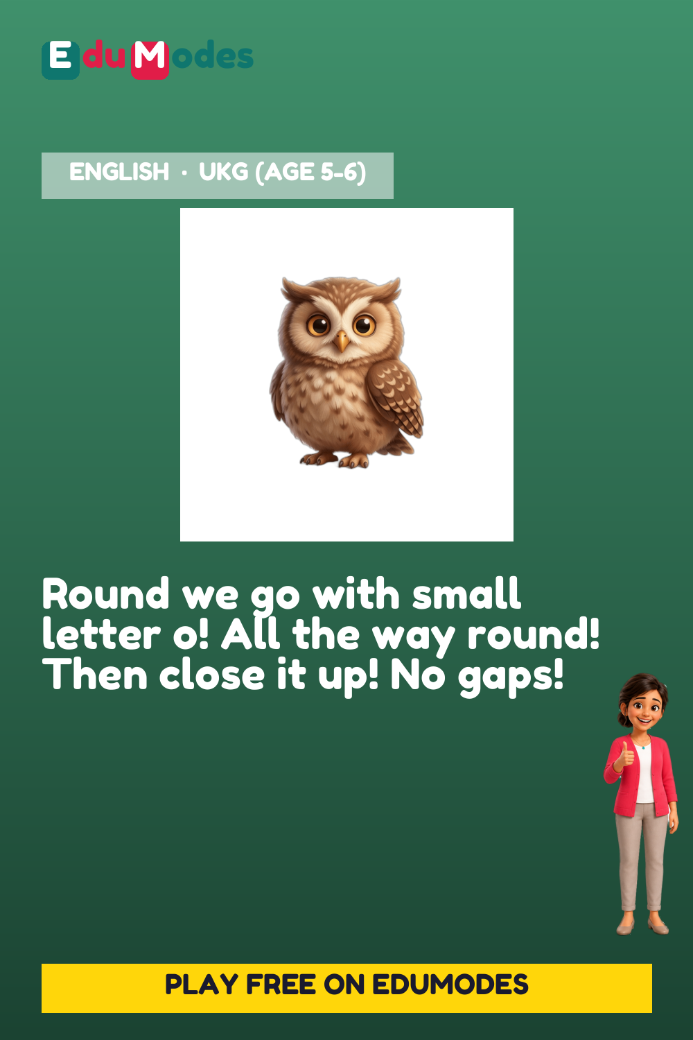Trace the Small Letter o Again - Interactive Learning Game Preview