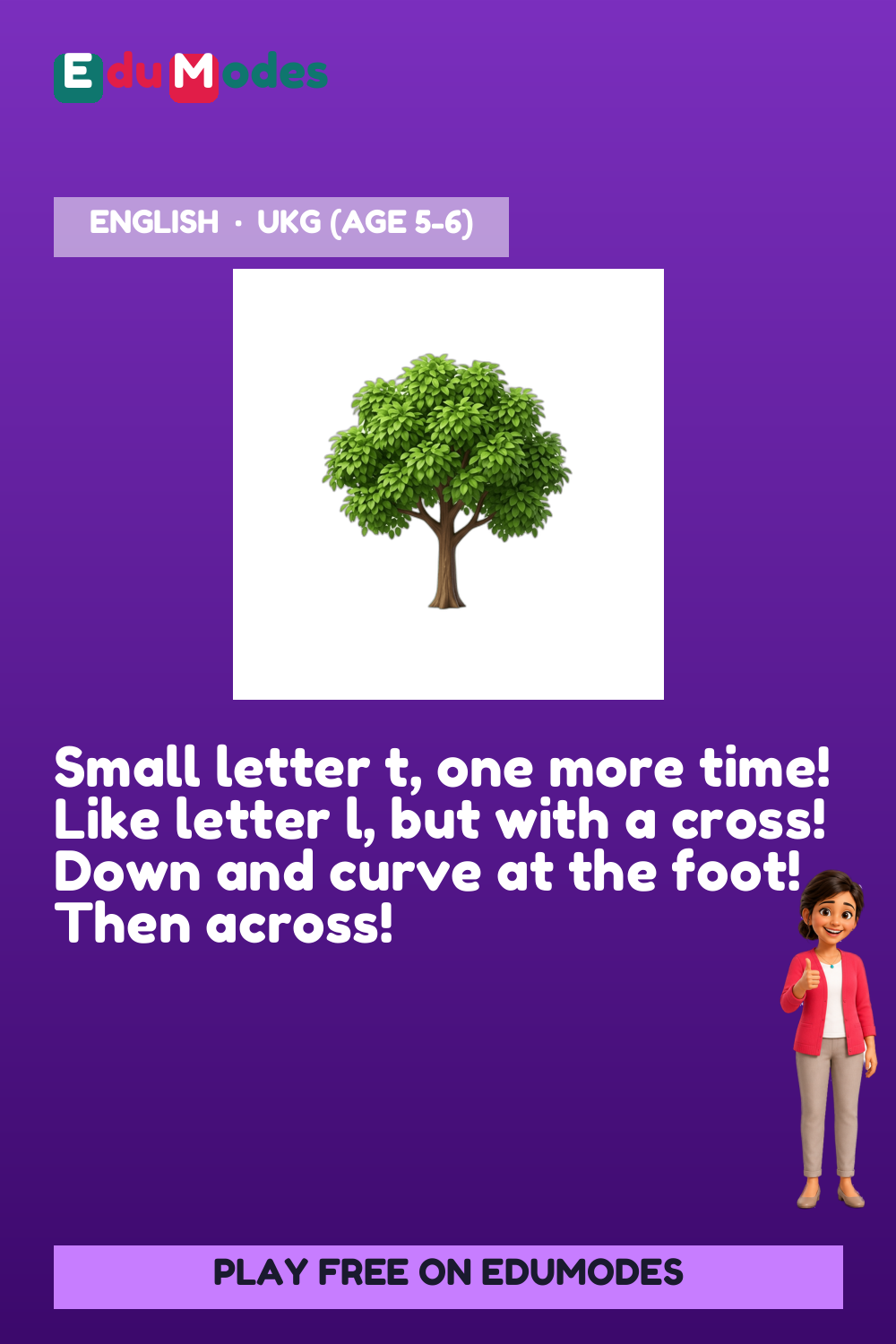 Trace the Small Letter t Again - Interactive Learning Game Preview