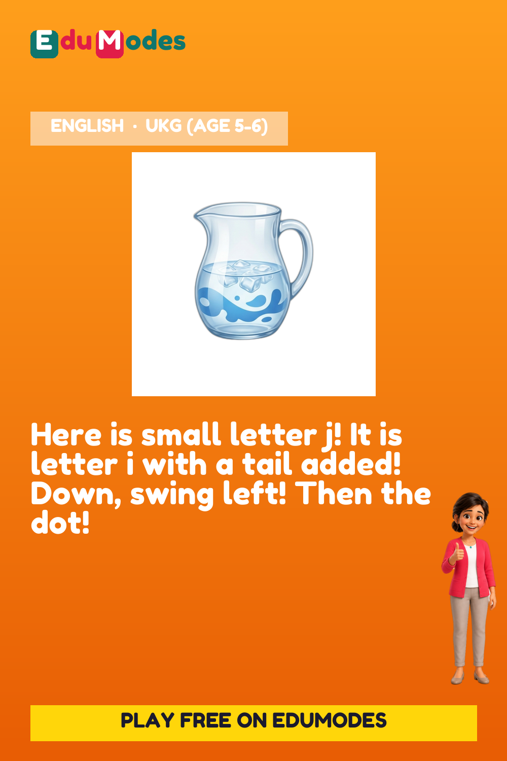 Trace the Small Letter j Again - Interactive Learning Game Preview