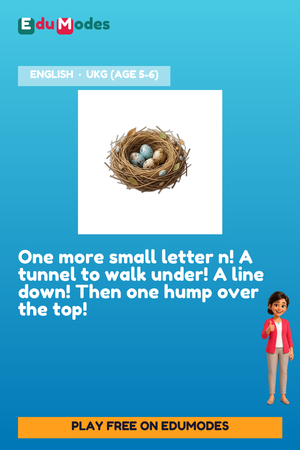 Trace the Small Letter n Again - Interactive Learning Game Preview
