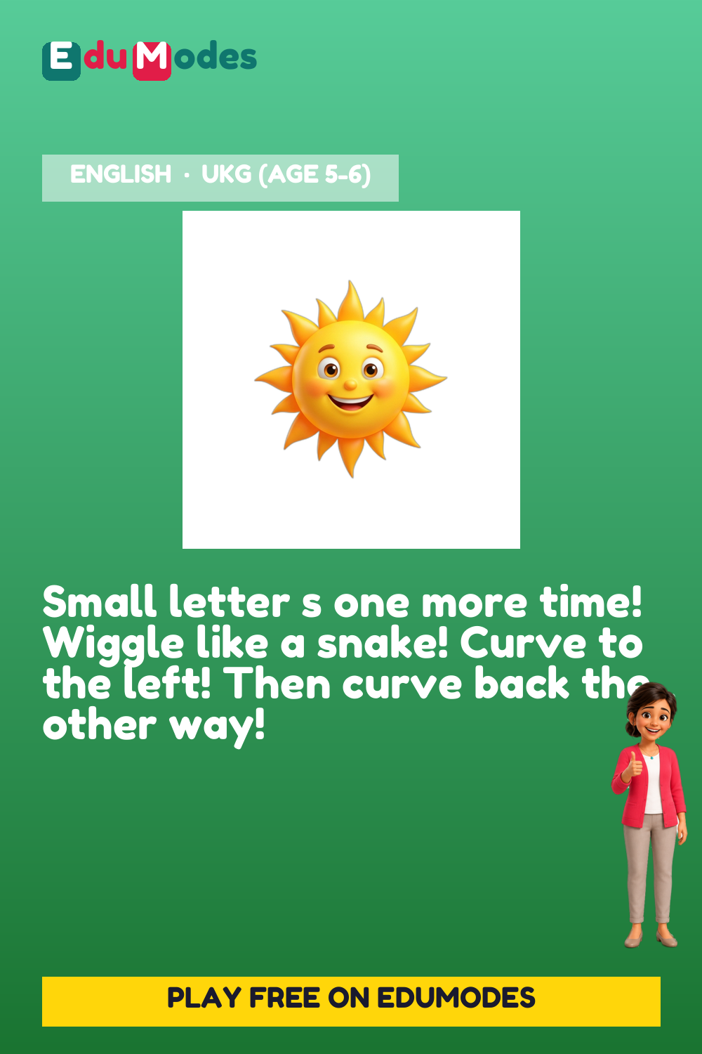 Trace the Small Letter s Again - Interactive Learning Game Preview