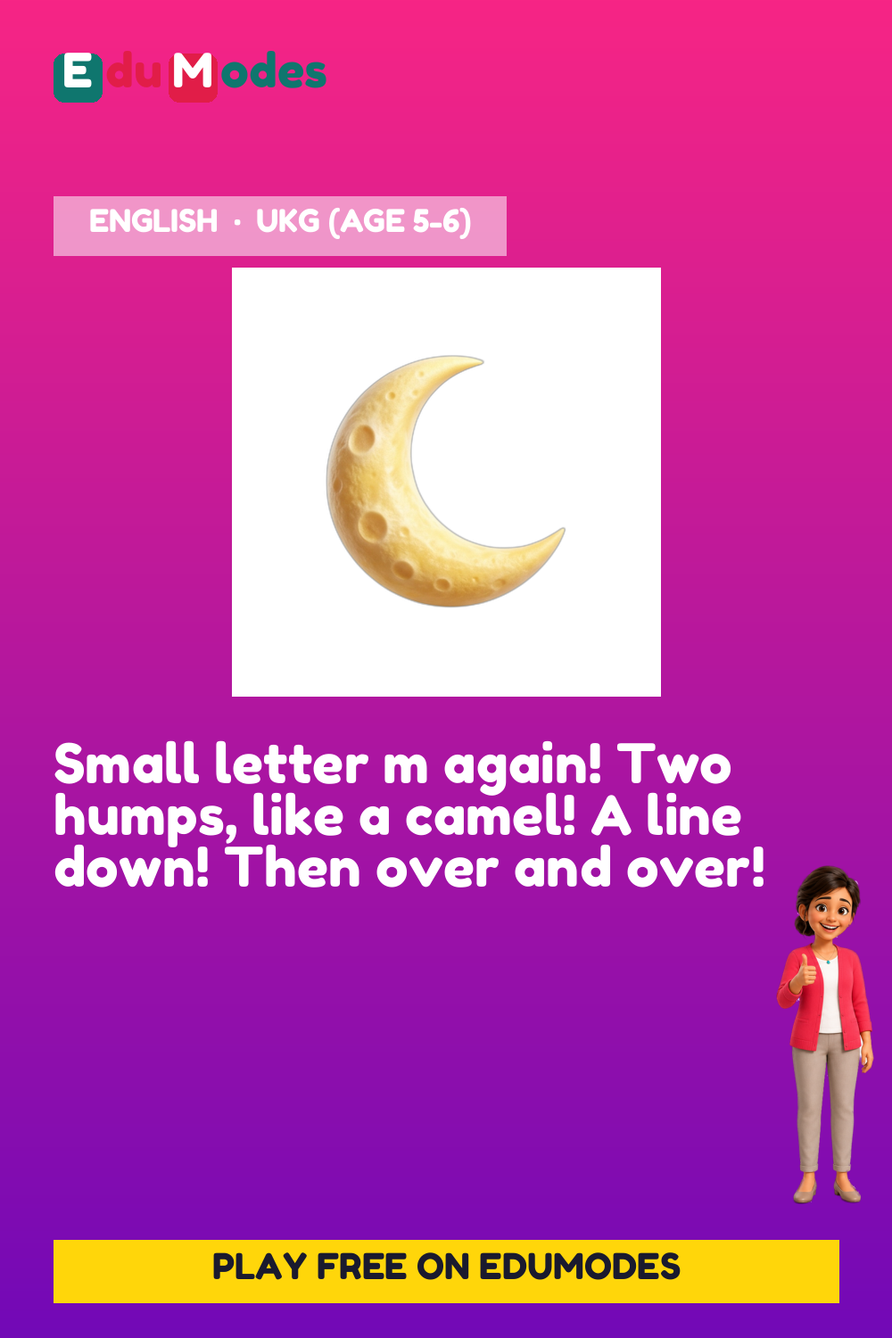 Trace the Small Letter m Again - Interactive Learning Game Preview