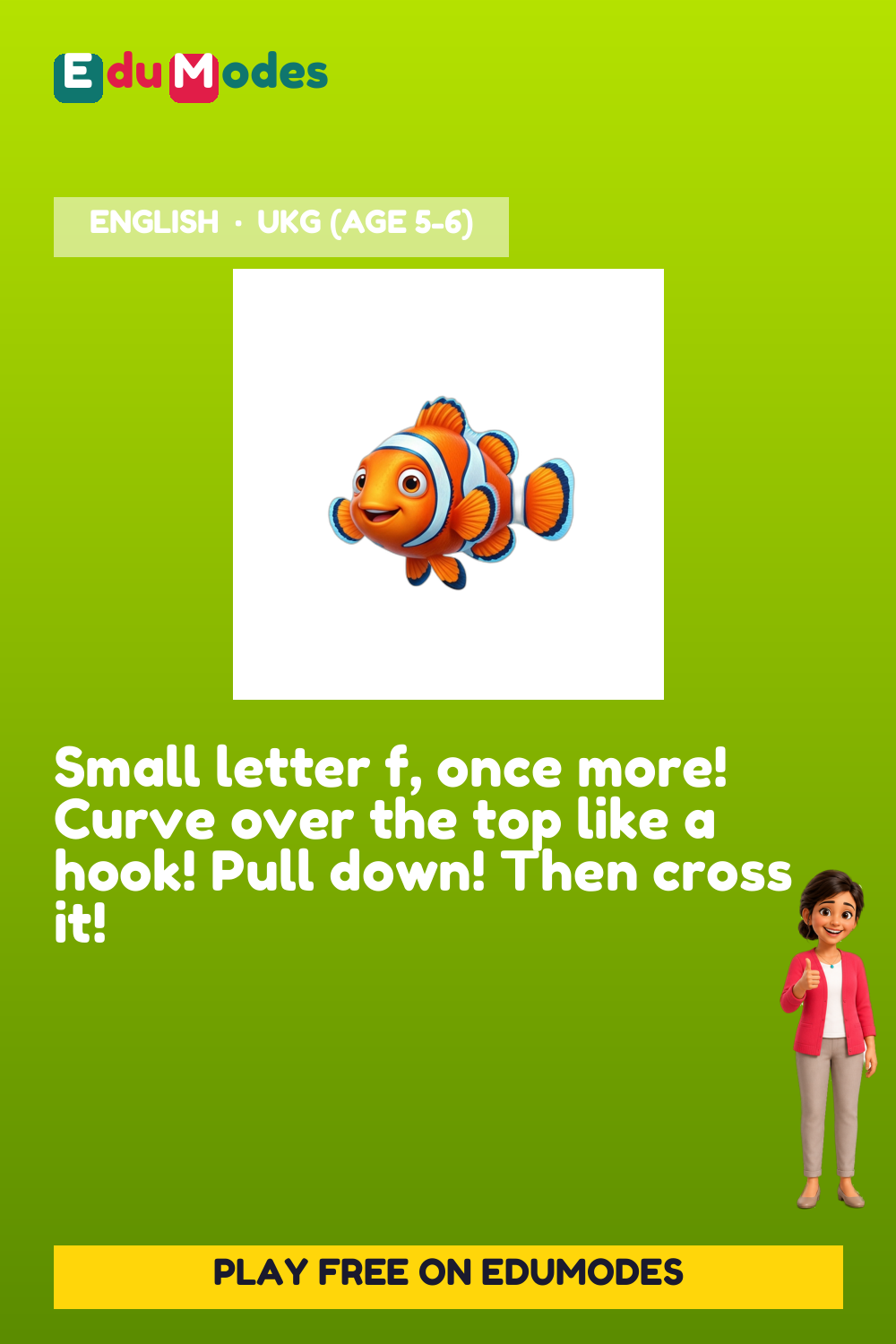 Trace the Small Letter f Again - Interactive Learning Game Preview