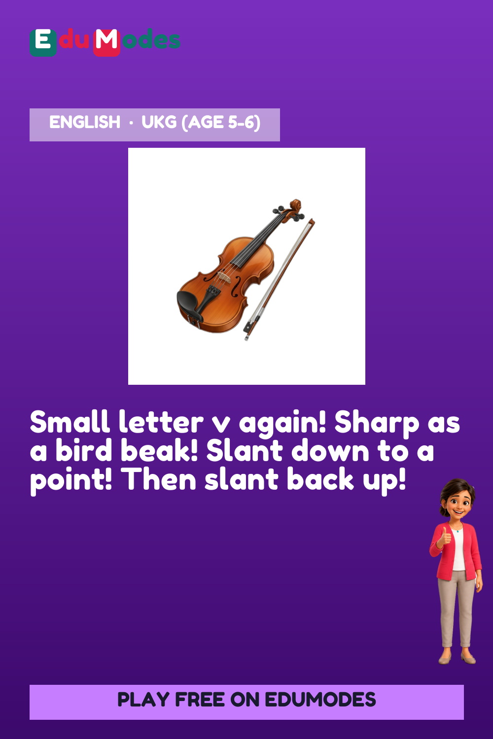 Trace the Small Letter v Again - Interactive Learning Game Preview