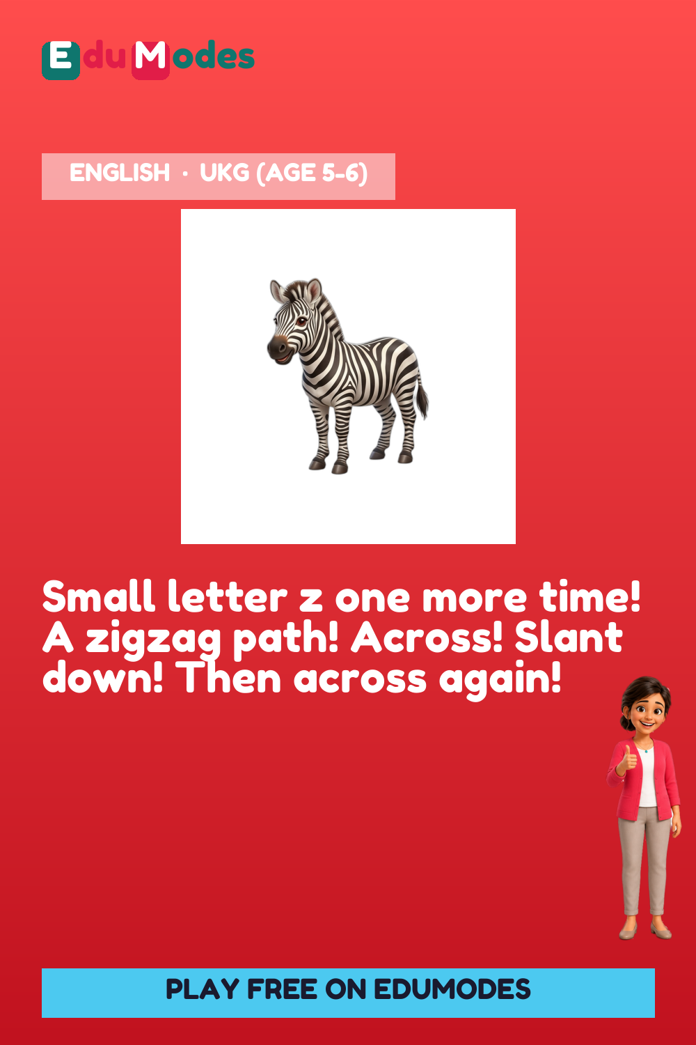 Trace the Small Letter z Again - Interactive Learning Game Preview
