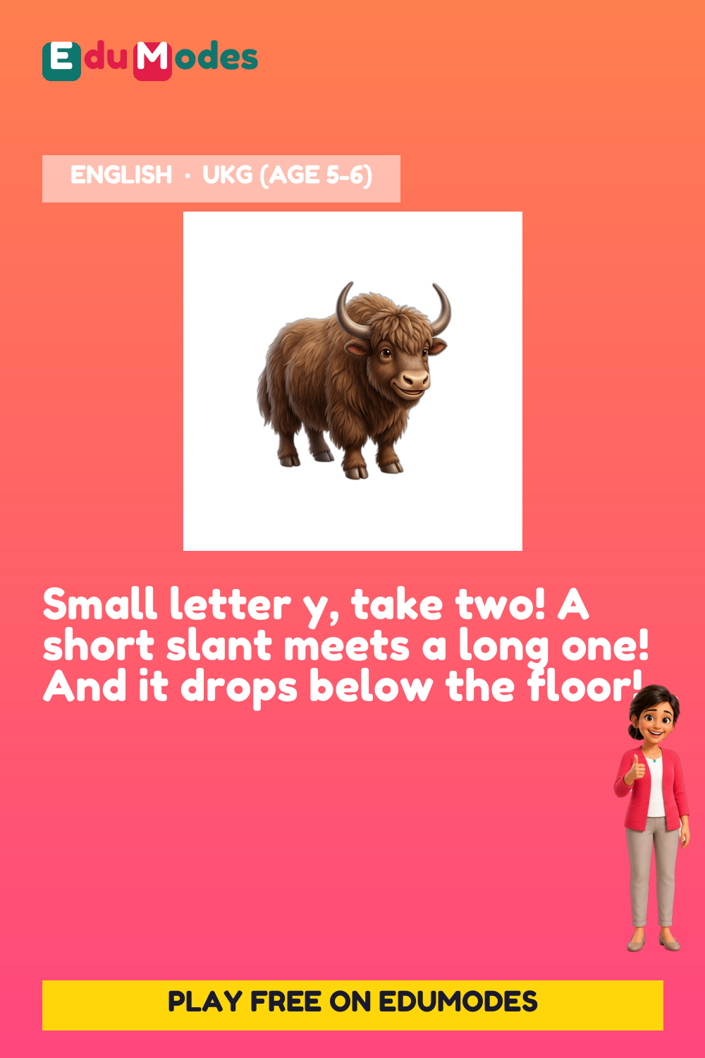 Trace the Small Letter y Again - Interactive Learning Game Preview
