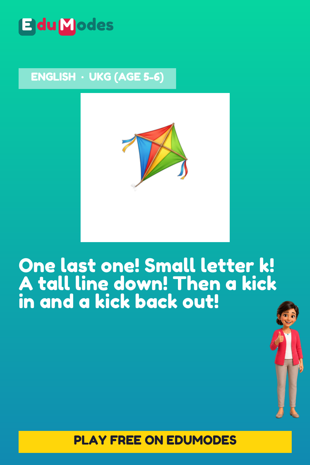 Trace the Small Letter k Again - Interactive Learning Game Preview