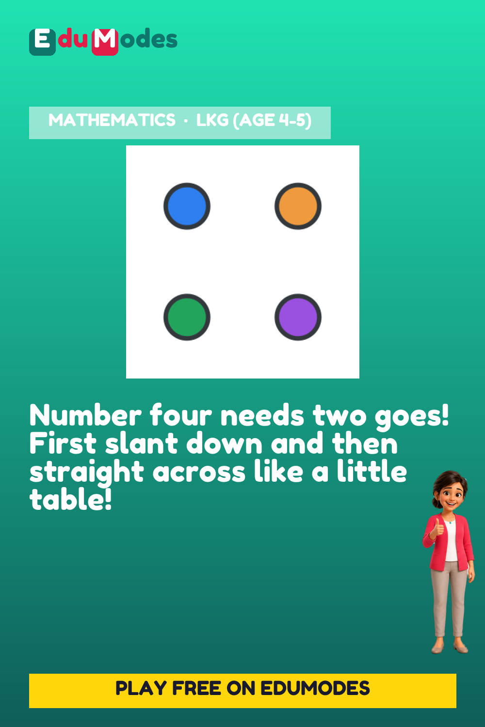 Trace the Number 4 - Interactive Learning Game Preview