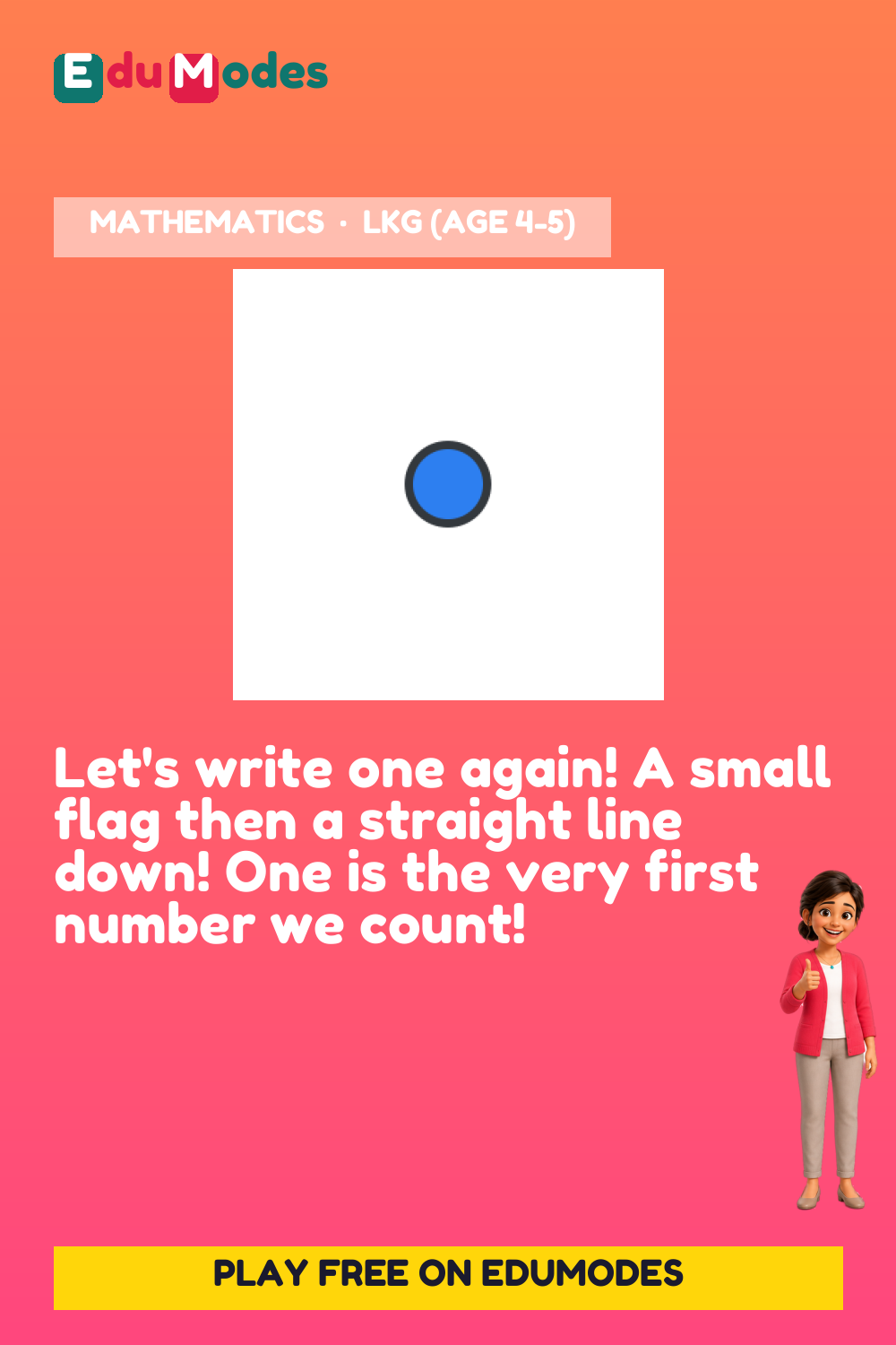 Trace the Number 1 Again - Interactive Learning Game Preview