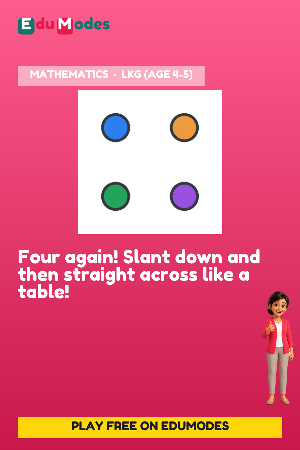Trace the Number 4 Again - Interactive Learning Game Preview