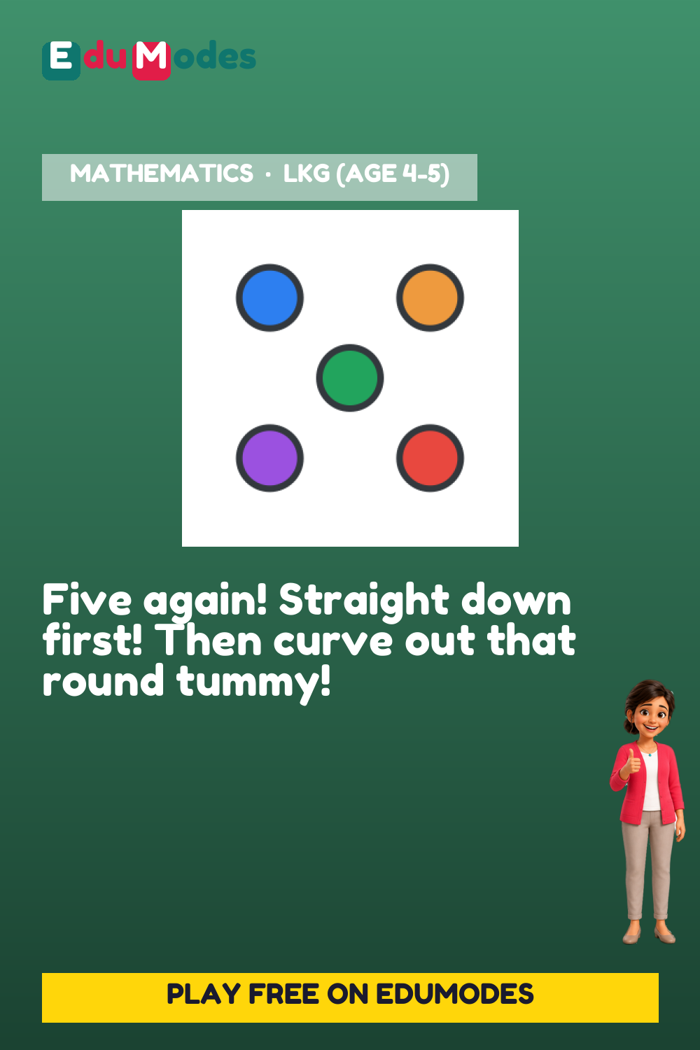 Trace the Number 5 Again - Interactive Learning Game Preview