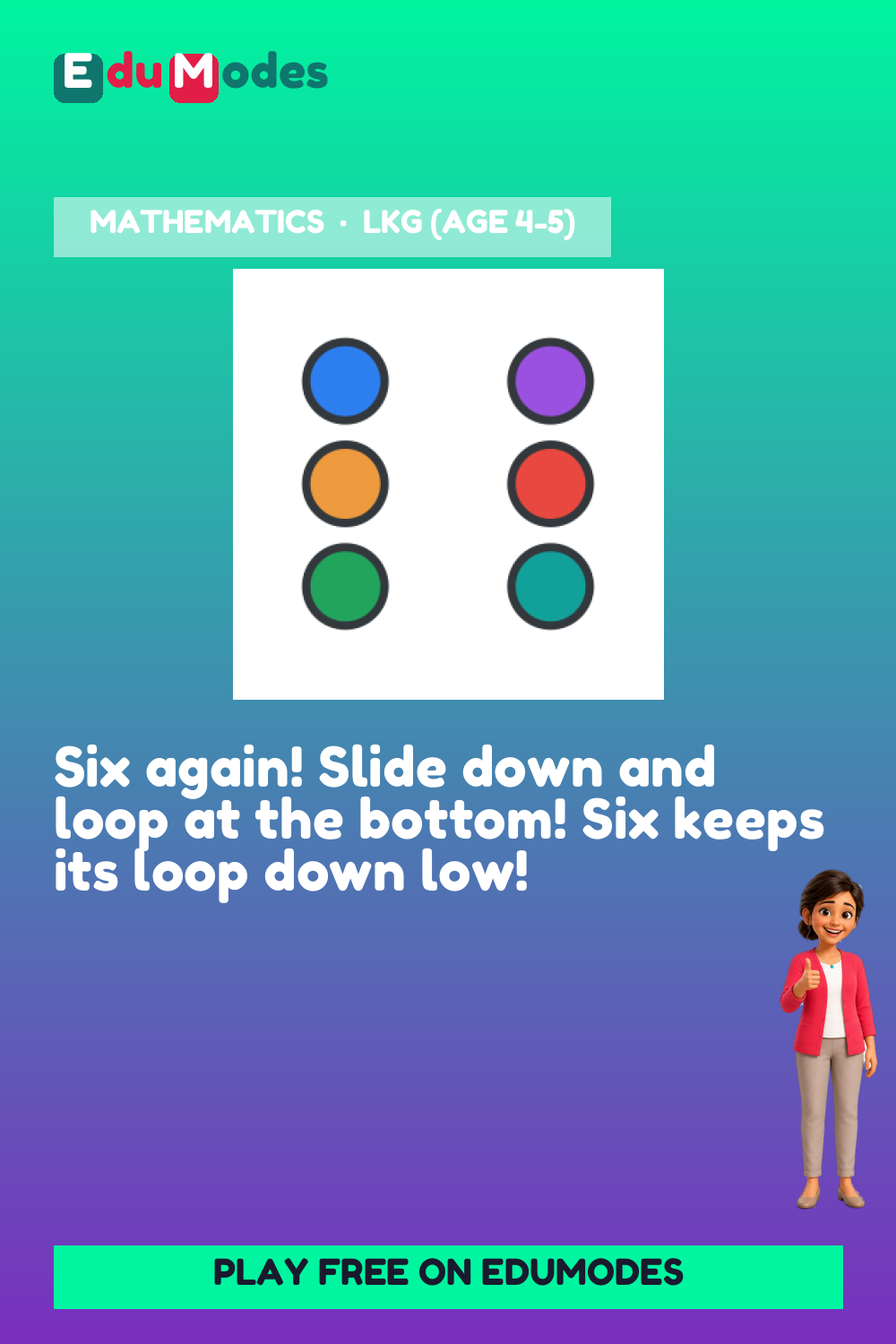 Trace the Number 6 Again - Interactive Learning Game Preview