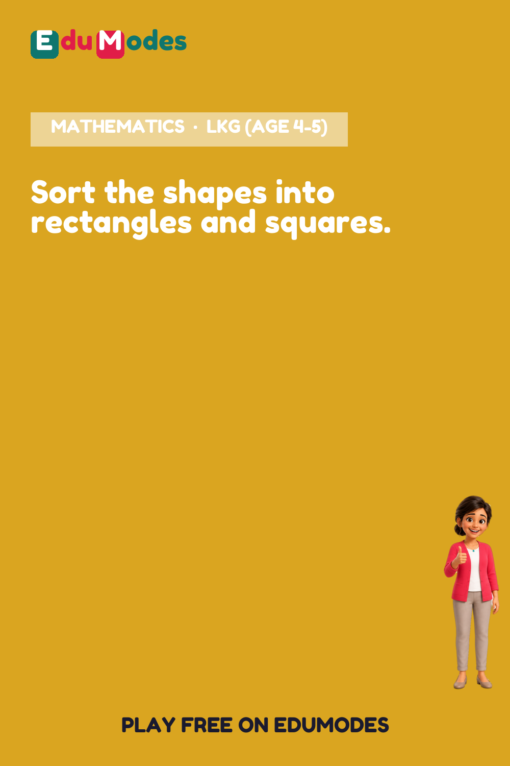 Sort the Shapes: Rectangles - Interactive Learning Game Preview