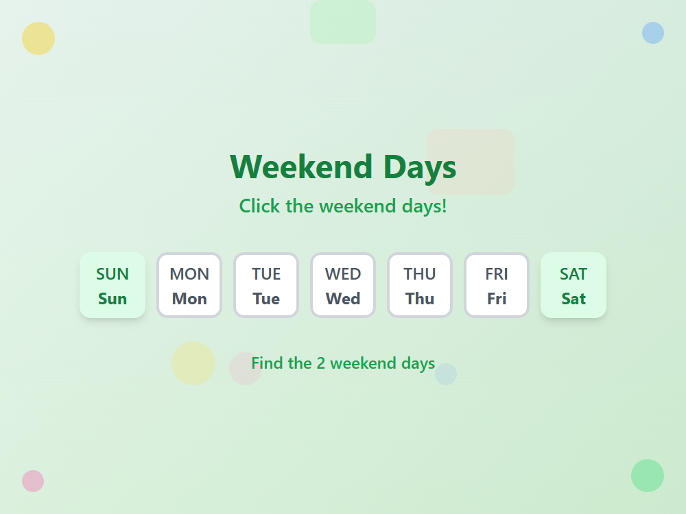 Weekend Fun Days