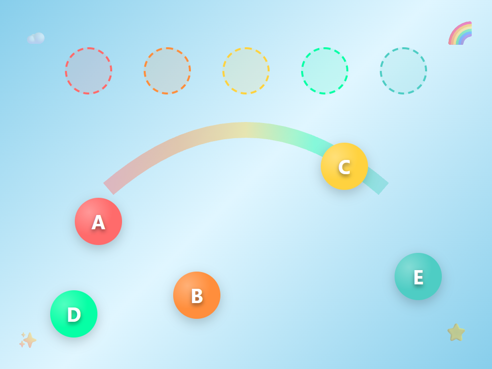 Rainbow Letters A-E