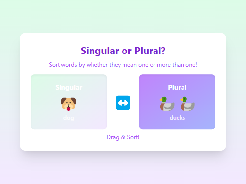 Sort Singular and Plural Nouns