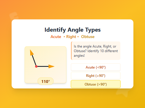 Classify Acute Right Obtuse Angles