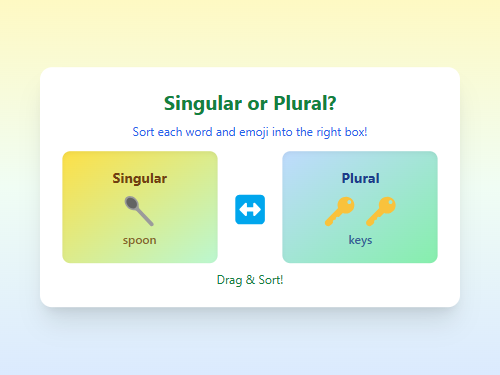 Sort Spoons, Keys & More Nouns