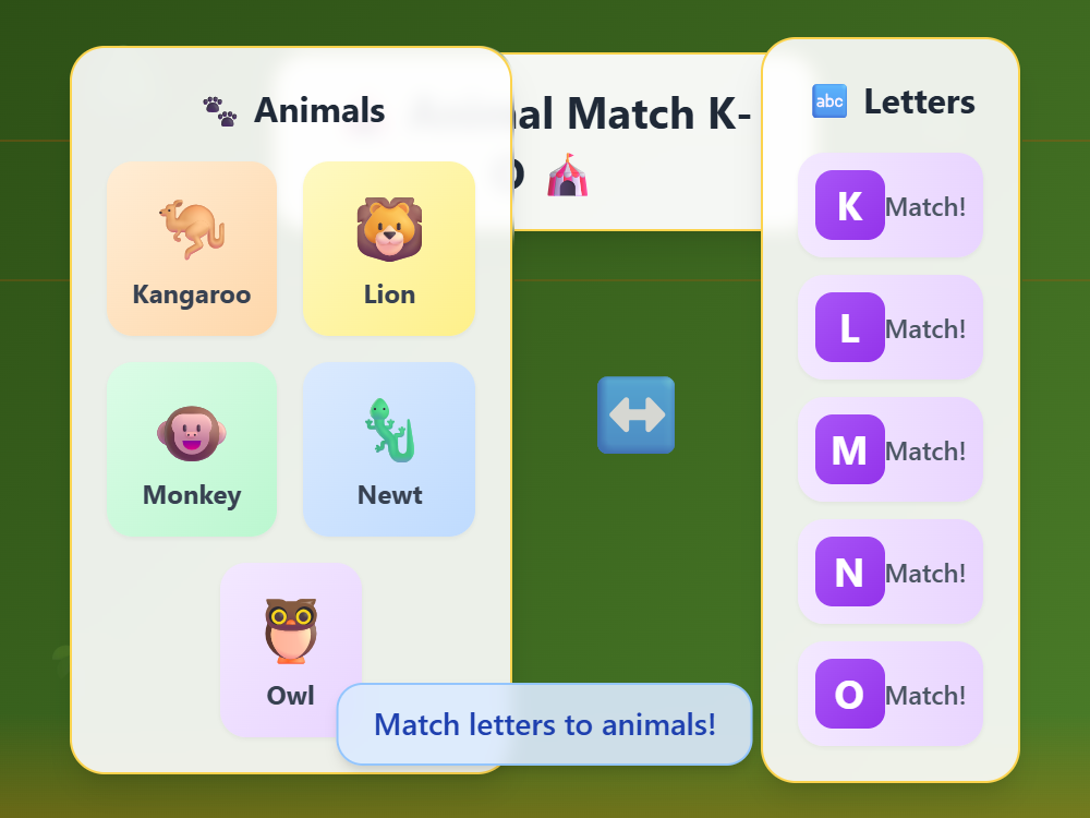 Animal Alphabet K-O