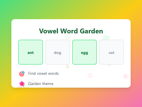 Magical Garden Vowel Hunt