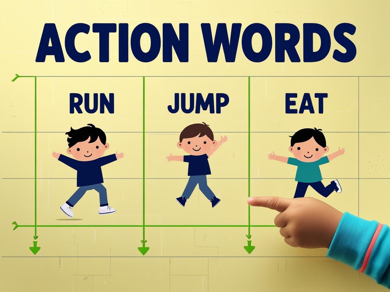 Find Action Words in Grid