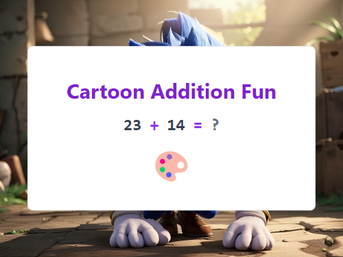 Cartoon Addition Within 100 (No Regrouping)