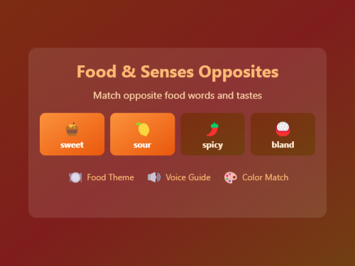 Match Food & Taste Opposites