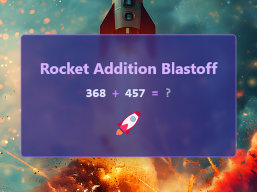 Rocket Addition Blastoff (With Carry)