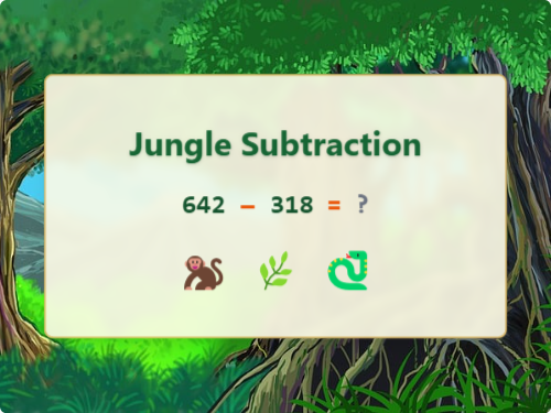 Jungle Subtraction Adventure Within 1000