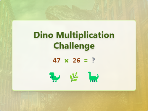 Dinosaur Multiplication Challenge Set 4