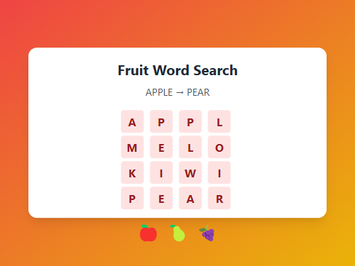 Find Fruit Words in the Grid
