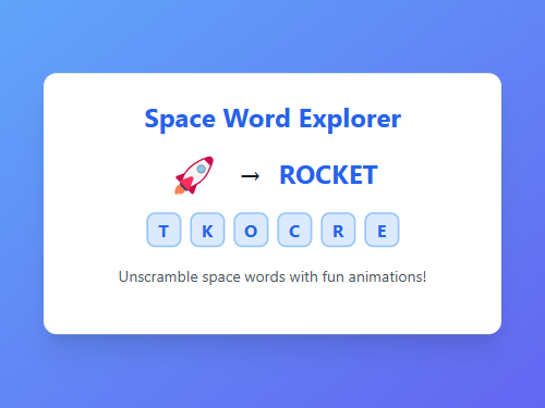Space Word Explorer: Unscramble Adventure