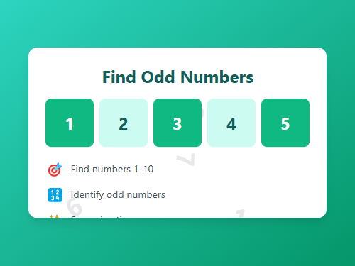 Find Odd Numbers 1-10